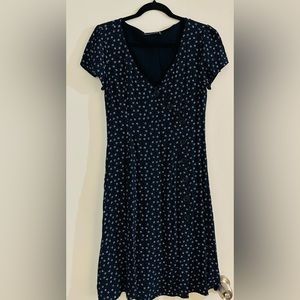 Abercrombie & Fitch navy midi button dress